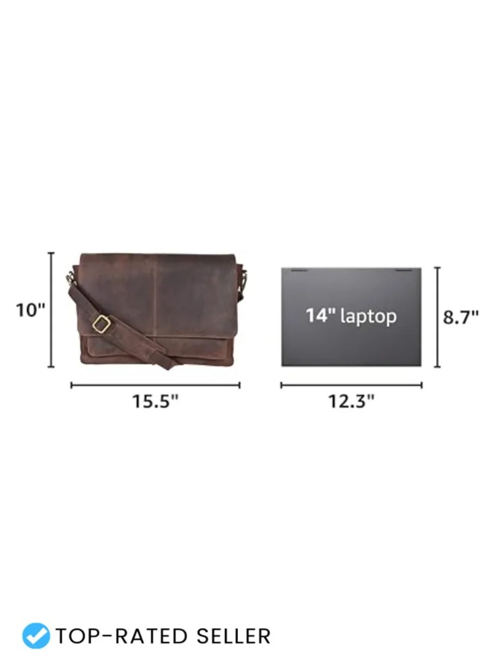 Handcrafted Full-Grain Leather Laptop Messenger Bag Crossbody Briefcase